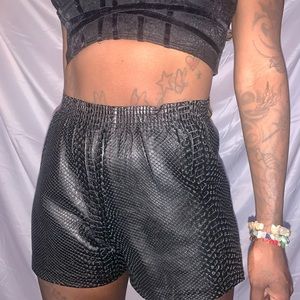Black croc Leather American apparel black shorts